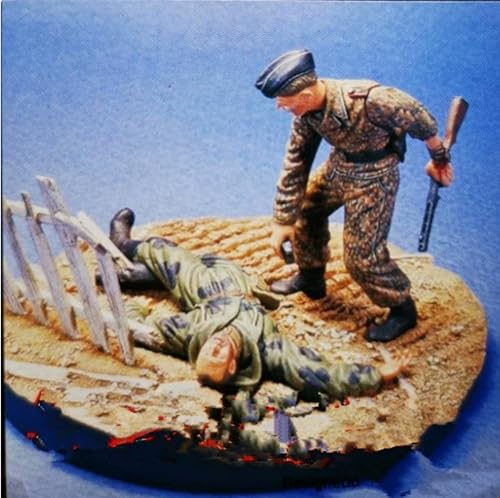 XYMCX 1/35 WWII German Soldier Resin Soldier Model Kit Unbemalte und unmontierte Figur Resin Model Kit (2 Figuren + mit Sockel) //o7W2Z6 von XYMCX
