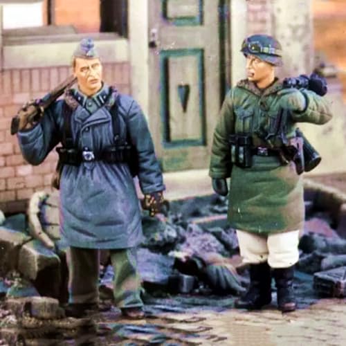 XYMCX 1/35 WWII German Soldier Resin Soldier Model Kit Unbemalte und unmontierte Figur Resin-Modellbausatz (2 Figuren) //o8W7Z2 von XYMCX