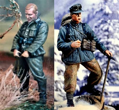 XYMCX 1/35 WWII German Soldier Resin Soldier Model Kit Unbemalte und unmontierte Figur Resin-Modellbausatz (2 Figuren) //o8W7Z4 von XYMCX