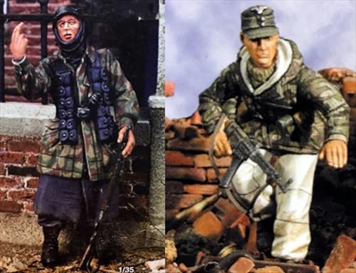 XYMCX 1/35 WWII German Soldier Resin Soldier Model Kit Unbemalte und unmontierte Figur Resin-Modellbausatz (2 Figuren) //o8W7Z6 von XYMCX