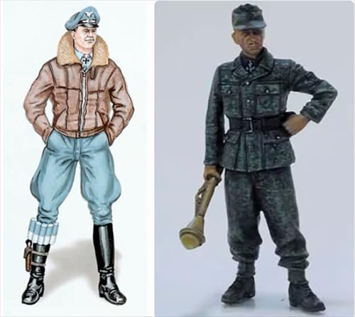 XYMCX 1/35 WWII German Soldier Resin Soldier Model Kit Unbemaltes und unmontiertes Resin Modell (2-Personen)//G1x7S21 von XYMCX