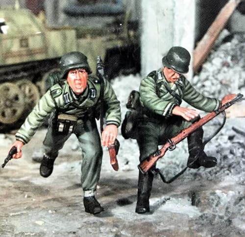 XYMCX 1/35 WWII German Soldier Resin Soldier Model Kit Unbemaltes und unmontiertes Resin Modell (2-Personen)//G1x7S25 von XYMCX