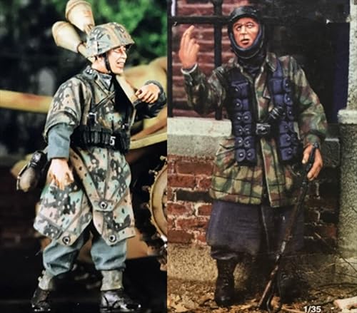 XYMCX 1/35 WWII German Soldier Resin Soldier Model Kit Unbemaltes und unmontiertes Resin Modell (2-Personen)//G1x7S27 von XYMCX