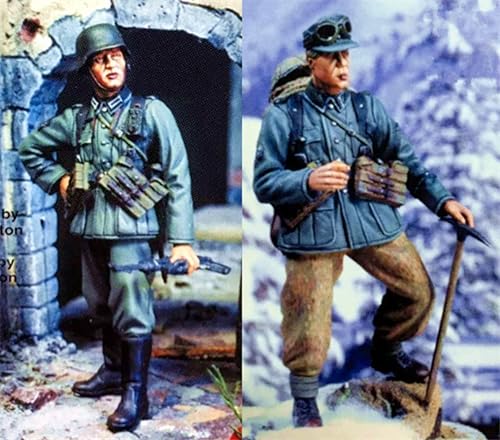 XYMCX 1/35 WWII German Soldier Resin Soldier Model Kit Unbemaltes und unmontiertes Resin Modell (2-Personen)//G1x7S9 von XYMCX
