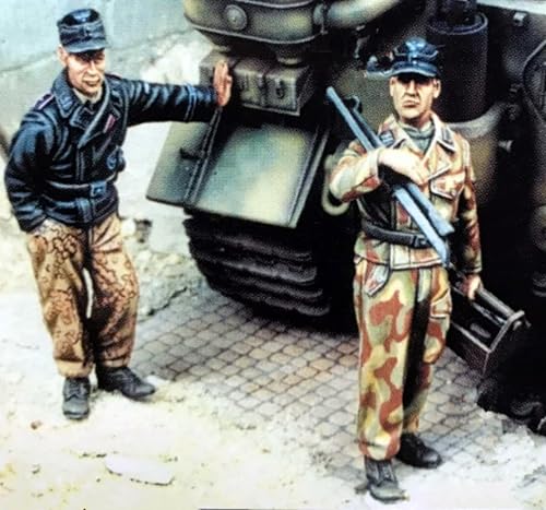 XYMCX 1/35 WWII German Tank Soldier Resin Model Kit Unbemalt und unmontiert Soldier Resin Model Kit (2 Figuren, Keine Panzer) //k9c8J16 von XYMCX