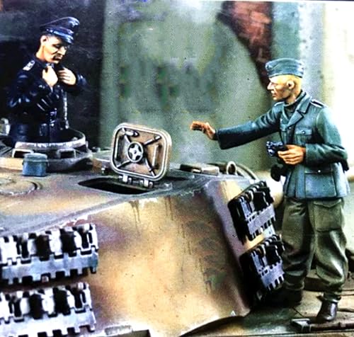 XYMCX 1/35 WWII German Tank Soldier Resin Model Kit Unbemalt und unmontiert Soldier Resin Model Kit (2 Figuren, keine Panzer) //k9c8J2 von XYMCX