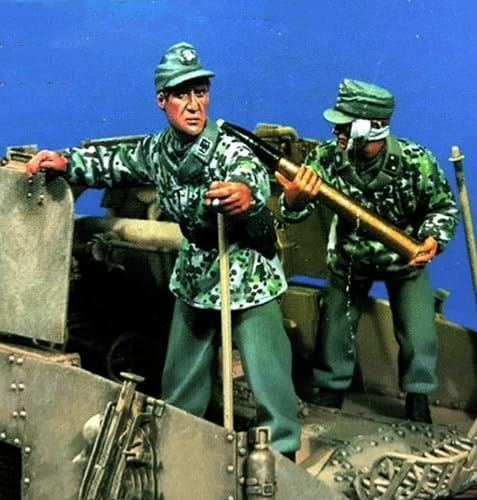 XYMCX 1/35 WWII German Tank Soldier Resin Model Kit Unbemalt und unmontiert Soldier Resin Model Kit (2 Figuren, Keine Panzer) //k9c8J9 von XYMCX