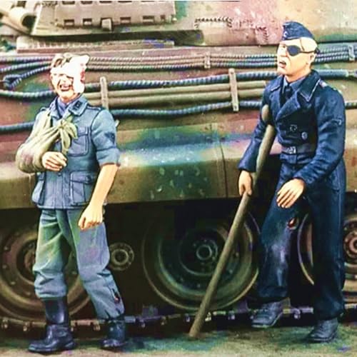 XYMCX 1/35 WWII German Tank Soldier Resin Model Kit Unbemalt und unmontiert Soldier Resin Model Kit (2 Figuren, keine Panzer) //l9q6O2 von XYMCX