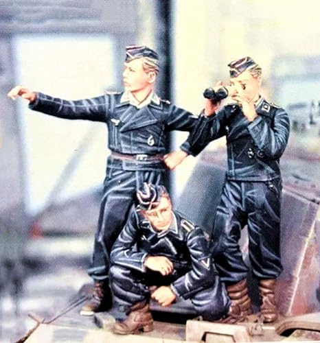 XYMCX 1/35 WWII German Tank Soldier Resin Model Kit Unbemalt und unmontiert Soldier Resin Model Kit (3 Men, No Tanks) //k9c5J4 von XYMCX