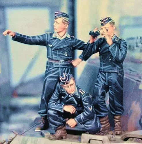XYMCX 1/35 WWII German Tank Soldier Resin Model Kit Unbemalt und unmontiert Soldier Resin Model Kit (3 Men, No Tanks) //k9c5J5 von XYMCX