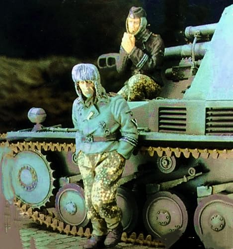 XYMCX 1/35 WWII German Tank Soldier Resin Soldier Model Kit Unbemalte und unmontierte Figur Resin-Modellbausatz (2 Figuren, Keine Panzer) //o8W6Z10 von XYMCX