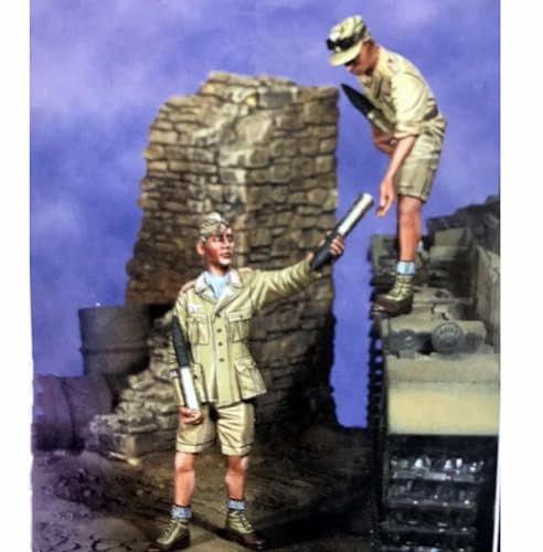 XYMCX 1/35 WWII German Tank Soldier Resin Soldier Model Kit Unbemalte und unmontierte Figur Resin-Modellbausatz (2 Figuren, keine Panzer) //o8W6Z13 von XYMCX