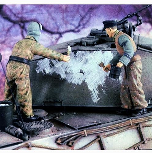 XYMCX 1/35 WWII German Tank Soldier Resin Soldier Model Kit Unbemalte und unmontierte Figur Resin-Modellbausatz (2 Figuren, keine Panzer) //o8W6Z15 von XYMCX