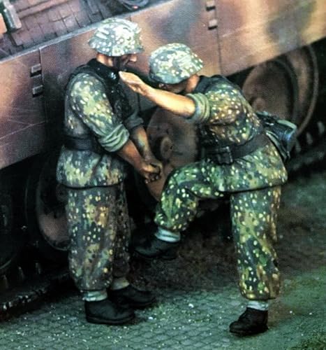 XYMCX 1/35 WWII German Tank Soldier Resin Soldier Model Kit Unbemalte und unmontierte Figur Resin-Modellbausatz (2 Figuren, Keine Panzer) //o8W6Z18 von XYMCX