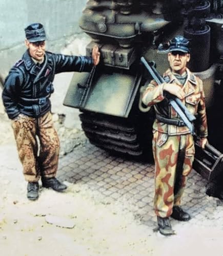 XYMCX 1/35 WWII German Tank Soldier Resin Soldier Model Kit Unbemalte und unmontierte Figur Resin-Modellbausatz (2 Figuren, Keine Panzer) //o8W6Z6 von XYMCX