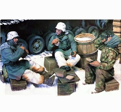 XYMCX 1/35 WWII German Tank Soldier Resin Soldier Model Kit Unbemalte und unmontierte Figur Resin-Modellbausatz (3 Figuren, keine Panzer) //o8W5Z3 von XYMCX