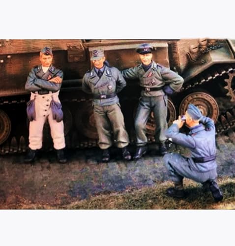 XYMCX 1/35 -WWII German Tank Soldier Resin Soldier Model Kit Unbemalte und unmontierte Figur Resinmodellbausatz (4 Figuren, Keine Panzer) //o7W3Z1 von XYMCX