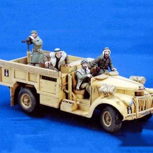 XYMCX 1/35 WWII Soldier Resin Soldier Model Kit Unbemalte und unmontierte Figuren Resin Model Kit (4 Personen, kein Fahrzeug) //o6W9Z1 von XYMCX