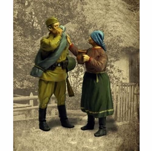 XYMCX 1/35 WWII Soviet Soldier Resin Model Kit Unbemalt und unmontiert Soldier Resin Model Kit (2-Personen) //l9q5O2 von XYMCX