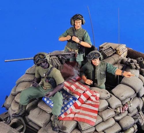 XYMCX 1/35 WWII US Panzersoldat Resin Modellbausatz Unbemalt und unmontiert Soldat Resin Modellbausatz (3 Mann, Keine Panzer) //l8q1O3 von XYMCX