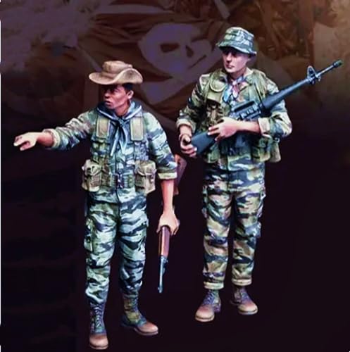 XYMCX 1/35 WWII US Soldier Resin Model Kit Unbemalt und unmontiert Soldier Resin Model Kit (2-Personen) //k9c3J6 von XYMCX