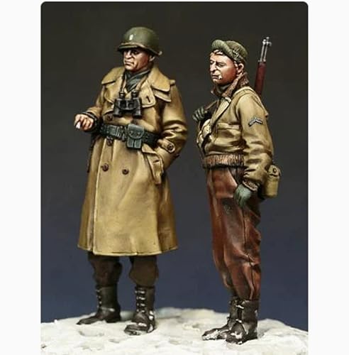 XYMCX 1/35 WWII US Soldier Resin Soldier Model Kit Unbemalt und unmontiert Figur Resin Model Kit (2 Personen) //o8W3Z1 von XYMCX