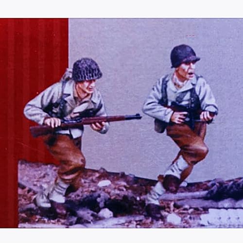 XYMCX 1/35 WWII US Soldier Resin Soldier Model Kit Unbemalt und unmontiert Figur Resin Model Kit (2 Personen) //o8W3Z4 von XYMCX