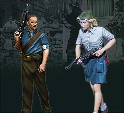 XYMCX 1/35 WWII US Soldier Resin Soldier Model Kit Unbemalt und unmontiert Figur Resin Model Kit (2 Personen) //o8W3Z8 von XYMCX