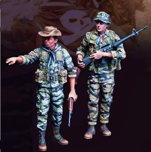 XYMCX 1/35 WWII US Soldier Resin Soldier Model Kit Unbemaltes und unmontiertes Resin Modell (2-Personen) // G1x3S2 von XYMCX