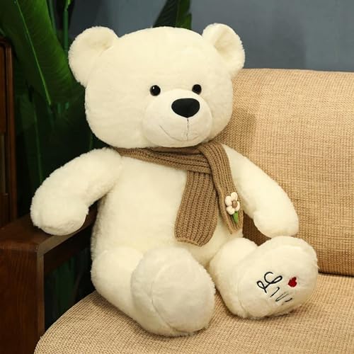 XYMJT Kawaii Schal Teddybär Plüschtiere Kuscheltier weiches Tier schöne Eisbären Kissen für Freundin Weihnachten Dekor 80cm 2 von XYMJT