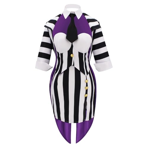 XYYYHTL Halloween Kostüm Erwachsene Damen Kinder Beetlejuice Halloween Kostüm Anzug Fancy Dress TV Show Outfit Kleidung für Karneval Cosplay Party XYYYHTL Halloween Kostüm Erwachsene Damen Kinder Beetlejuice Halloween Kostüm Anzug Fancy Dress TV Show Outfit Kleidung für Karneval Cosplay Party von XYYYHTL