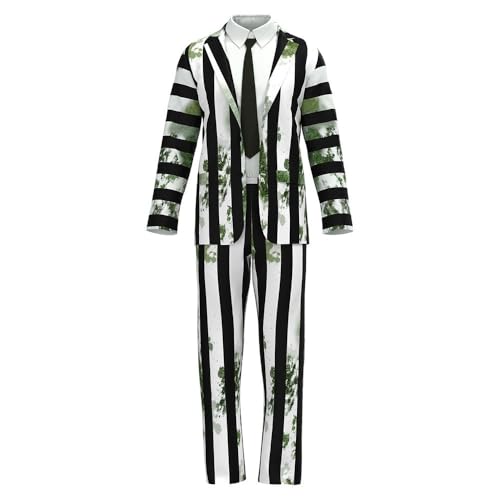 XYYYHTL Halloween Kostüm Erwachsene Damen Kinder Beetlejuice Halloween Kostüm Anzug Fancy Dress TV Show Outfit Kleidung für Karneval Cosplay Party XYYYHTL Halloween Kostüm Erwachsene Damen Kinder Beetlejuice Halloween Kostüm Anzug Fancy Dress TV Show Outfit Kleidung für Karneval Cosplay Party von XYYYHTL