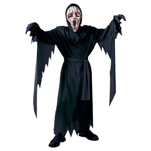 XYYYHTL Halloween Kostüm Scream Kostüm für Kinder Erwachsene Ghost Face+Handschuhe+Gürtel+Scream Kostum Scary Terrifier Kostum für Halloween Cosplay XYYYHTL Halloween Kostüm Scream Kostüm für Kinder Erwachsene Ghost Face+Handschuhe+Gürtel+Scream Kostum Scary Terrifier Kostum für Halloween Cosplay von XYYYHTL