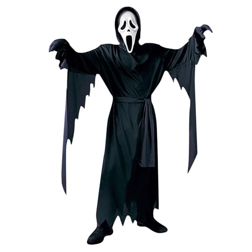 XYYYHTL Halloween Kostüm Scream Kostüm für Kinder Erwachsene Ghost Face+Handschuhe+Gürtel+Scream Kostum Scary Terrifier Kostum für Halloween Cosplay XYYYHTL Halloween Kostüm Scream Kostüm für Kinder Erwachsene Ghost Face+Handschuhe+Gürtel+Scream Kostum Scary Terrifier Kostum für Halloween Cosplay von XYYYHTL