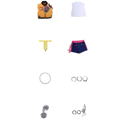 XYYYHYL Kpop Demon Hunters Rumi Mira Zoey Cosplay Kostüm Outfit Kpop Demon Hunters Kostüm Uniform Vollständiges Set Halloween Party Karneval Anzug für Frauen Mädchen von XYYYHTL