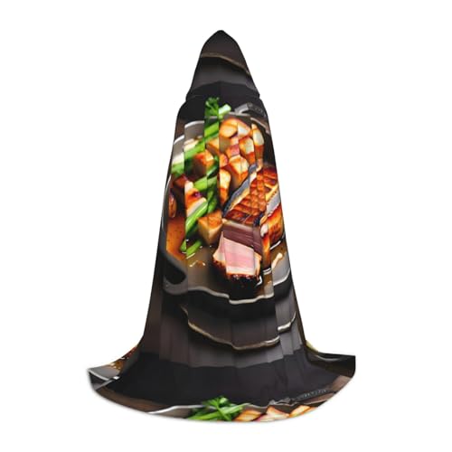 Köstliches gegrilltes Fleisch Kapuzen Umhang S für Teenager Langer Umhang Kostüm Cosplay Maskerade Karneval Party Köstliches gegrilltes Fleisch Kapuzen Umhang S für Teenager Langer Umhang Kostüm Cosplay Maskerade Karneval Party von XZDAL