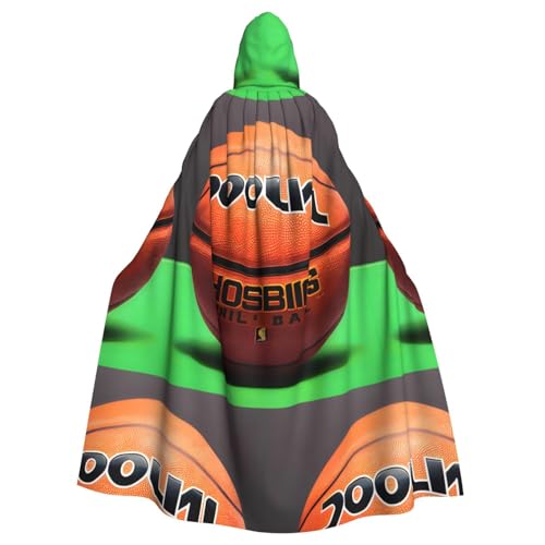 XZDAL Basketball-Hintergrund mit Kapuze für Erwachsene, Umhang für Halloween, Cosplay, Maskerade, Party-Kostüm von XZDAL