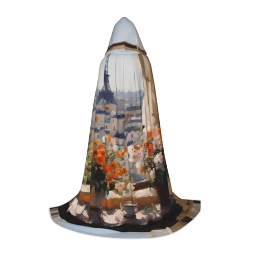 XZDAL Beautiful Pylons in the distance Hooded Cape S For Teenagers Long Cloak Costume Cosplay Maskerade Carnival Party von XZDAL