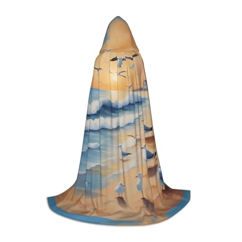 XZDAL Birds on the beach Hooded Cape L For Teens Long Cloak Costume Cosplay Maskerade Carnival Party von XZDAL