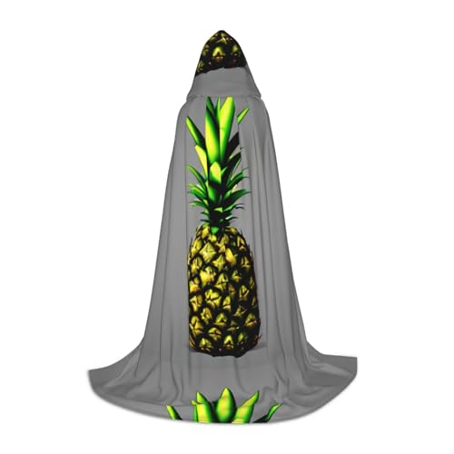 XZDAL Cartoon Ananas Kapuzenumhang S für Teenager Langer Umhang Kostüm Cosplay Maskerade Karneval Party von XZDAL