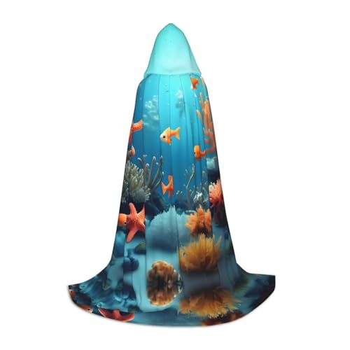 XZDAL Coral Fish Unterwasser-Umhang mit Kapuze, bedruckt, Größe S, für Teenager, Cosplay, Rollenspiel, Festival, Maskerade, Mottoparty Kostüm XZDAL Coral Fish Unterwasser-Umhang mit Kapuze, bedruckt, Größe S, für Teenager, Cosplay, Rollenspiel, Festival, Maskerade, Mottoparty Kostüm von XZDAL