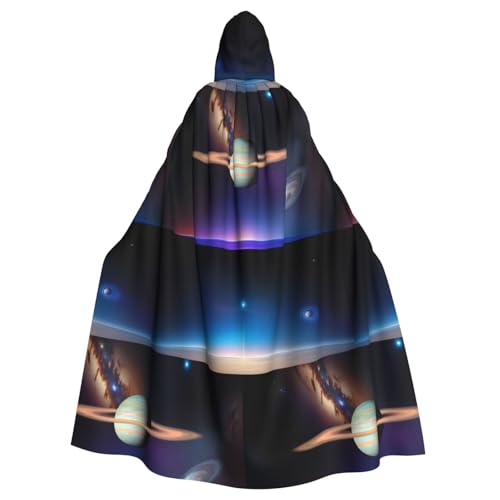 XZDAL Cosmic Saturn Kapuzenumhang für Erwachsene, für Halloween, Cosplay, Maskerade, Party-Kostüm von XZDAL