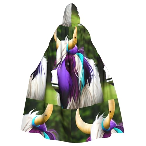 XZDAL Farbenfroher Kuhkopf-Kapuzenumhang für Erwachsene, für Halloween, Cosplay, Maskerade, Party-Kostüm XZDAL Farbenfroher Kuhkopf-Kapuzenumhang für Erwachsene, für Halloween, Cosplay, Maskerade, Party-Kostüm von XZDAL