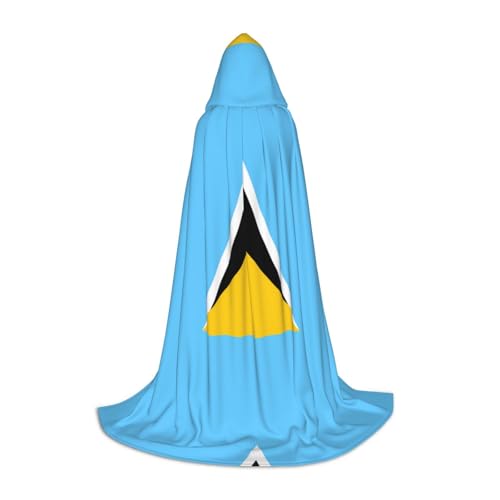 XZDAL Flagge der Heiligen Lucia Kapuzenumhang M für Teenager Langer Umhang Kostüm Cosplay Maskerade Karneval Party von XZDAL