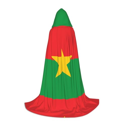 XZDAL Flagge von Burkina Faso Kapuzenumhang M für Jugendliche Langer Umhang Kostüm Cosplay Maskerade Karneval Party von XZDAL