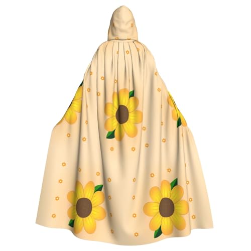 XZDAL Goldener Sonnenblumen-Umhang mit Kapuze für Erwachsene, für Halloween, Cosplay, Maskerade, Party-Kostüm von XZDAL