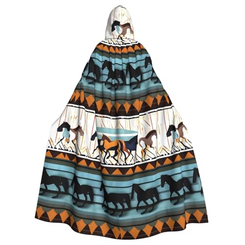 XZDAL Kapuzenumhang für Erwachsene, Pferde, Streifenmuster, für Halloween, Cosplay, Maskerade, Party-Kostüm von XZDAL
