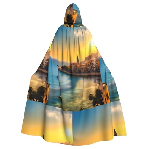 XZDAL Kapuzenumhang für Erwachsene, Sonnenuntergang in Barcelona, für Halloween, Cosplay, Maskerade, Party-Kostüm XZDAL Kapuzenumhang für Erwachsene, Sonnenuntergang in Barcelona, für Halloween, Cosplay, Maskerade, Party-Kostüm von XZDAL
