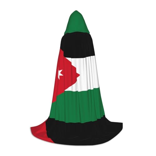 XZDAL Kapuzenumhang mit Jordanien-Flagge, Größe M, für Teenager, langer Umhang, Kostüm, Cosplay, Maskerade, Karneval, Party von XZDAL