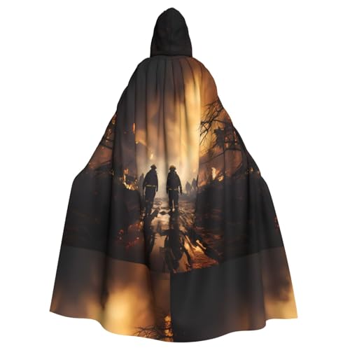 XZDAL Kapuzenumhang mit Kapuze für Erwachsene, Feuerwehr, für Halloween, Cosplay, Maskerade, Party-Kostüm von XZDAL